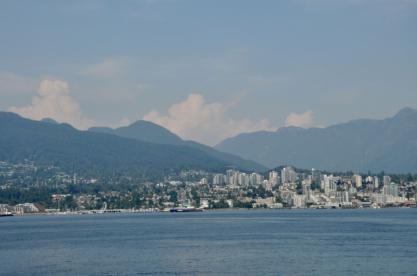 Vancouver waterfront framed by mountains